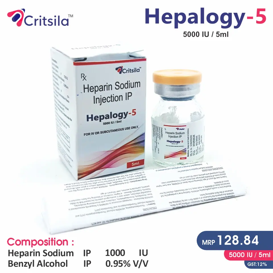 Heparin Sodium 1000 IU + Benzyl Alcohol Injection | Best price for PCD Pharma Franchise | Anticoagulant for thrombosis prevention